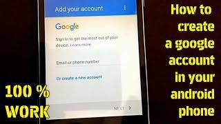 How to create a google account in your android phone