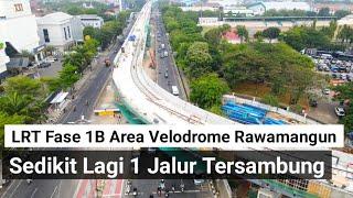 sedikit lagi 1 jalur LRT fase 1b tersambung area velodrome rawamangun bantalan rel semakin banyak