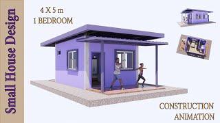 Small House Design 4x5 m. low cost for construction   Baan3D 