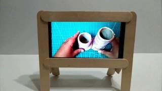 How to make POPSICLE STICK MOBILE HOLDER tv  الملوثات العضوية الثابتة حامل الهاتف المحمول