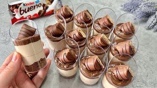 Kinder Bueno Dessert-Shots. Einfache und leckere Mini-Dessertbecher ohne Backen.