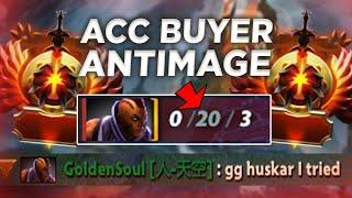 Rank 200 Account Buyer Anti-Mage griefing on 10k avg MMR Match - WTF Dota 2