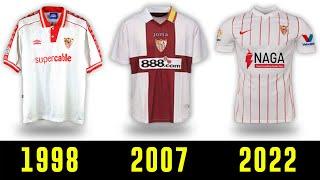 The Evolution of Sevilla Jersey 1980  - 2022  Sevilla Kits History