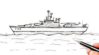 How to draw a Army ship  Drawing tutorials