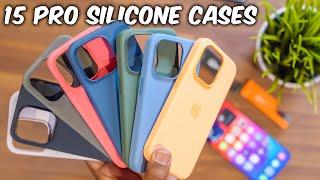 ALL COLORS iPhone 15 Pro Silicone Case w Magsafe Natural Titanium