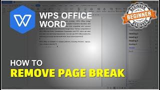 WPS Office Word How To Remove Page Break Tutorial
