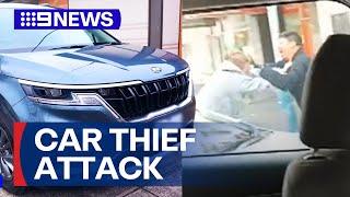 Melbourne father allegedly attacked by car thief  9 News Australia