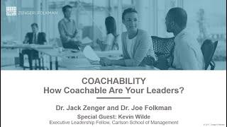 COACHABILITY—How Coachable Are Your Leaders?