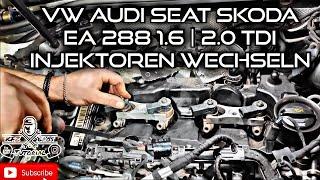 VW AUDI SEAT SKODA  EA288 1.6 2.0 TDI  Injektor wechseln  Codieren  Drehmomentwerte  Injector