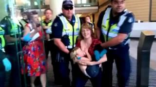 Protester evicted while breastfeeding baby