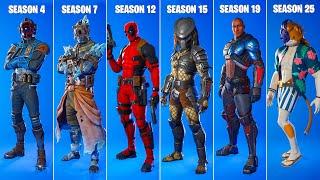 Evolution of Secret Skins in Fortnite Chapter 1 Season 4 - Chapter 4 Season 3