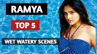 Ramya     DivyaSpandana      Top 5           Wet Watery Scenes Of Ramya