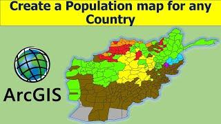 Creating Population Map of Afghanistan for Year 2020 in arcgis