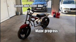 Almost ready to rip Major progress on our custom mini street bike frame