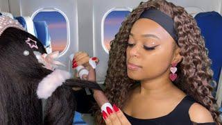 ASMR  ️ The Lady On The Airplane Does Your Hair  Hair Curling