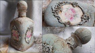 Vintage bottle Decoupage tutorial