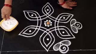 daily muggulu  side border rangoli design  simple kolam  easy rangoli design