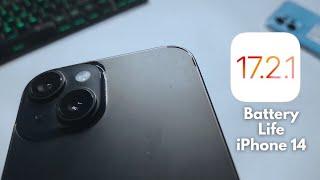 iOS 17.2.1 running on iPhone 14 Battery Life Test