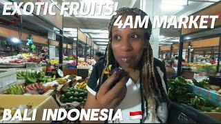 Visiting a  Local Market In BALI Indonesia  at 4am - Buying WHITE MANGO For The First Time