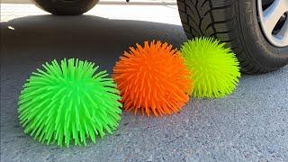 EXPERIMENT CAR VS SLIME SPIKE BALLOONS ASMR JCB JUICE ORBEEZ CRUSHING CRUNCHY AND SOFT THINGS BY CAR