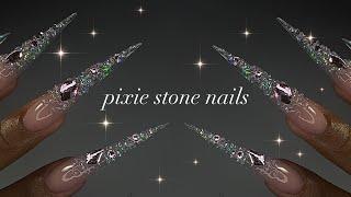 Pixie Stone Nails🫧 stiletto application + magical nail art