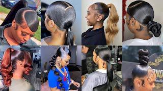 New & Latest Sleek Ponytail Hairstyles For Black Women 2023  Cute