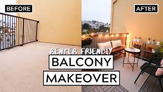 DIY BALCONY MAKEOVER  RENTER FRIENDLY