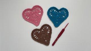 Crochet - Heart Shaped Coaster - Very Easy Pattern