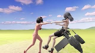 【東方 MMD】射命丸文VS黒潮【MMD 艦これ】