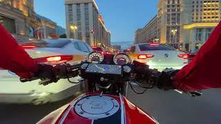 Riding My Honda CB400Four NC36 1997 Through Central Moscow