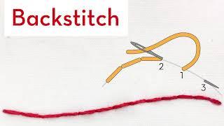 Backstitch - How to quick video tutorial - hand embroidery stitches for beginners