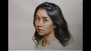 watercolor portrait tutorial  Korea actress Kim So Hyun