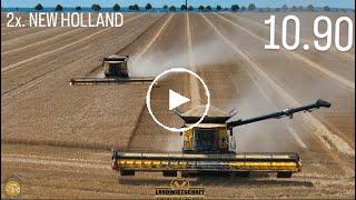 Wir schaffen HATAG 2x NEW HOLLAND 10.90 Mähdrescher & CLAAS LEXION 500.000 Getreideernte 2024