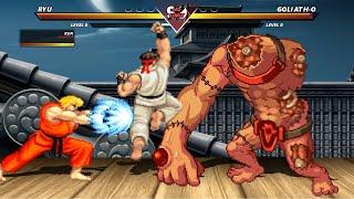 RYU & KEN VS GOLIATH - HARDEST LEVEL INSANE FIGHT