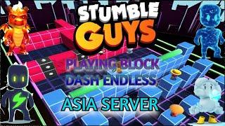 LIVE Playing Block Dash Endless  Custom Asia Server  #stumbleguys #live