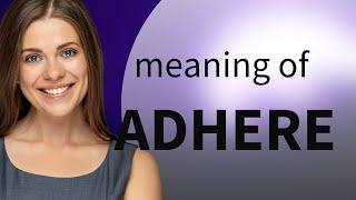 Adhere  what is ADHERE meaning