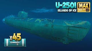 Submarine U-2501 45 torpedo hits - World of Warships