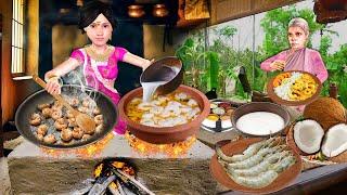 Butter Masala Prawns Fry Kerala Recipe Street Food Shrimp in Coconut Milk Hindi Kahani Moral Stories