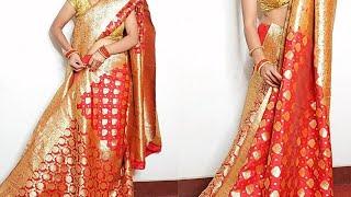 WEIRD TRICK To Get perfect PLEATS on HEAVY sari - How To Wear HEAVY Saree perfectly #priyastylz