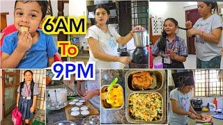 Indian Mom 5am to 10pm productive Routine with 2kids 2024First day of schoolkids lunch box recipes