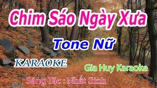Karaoke - Chim Sáo Ngày Xưa - Tone Nữ - Nhạc Sống - gia huy karaoke
