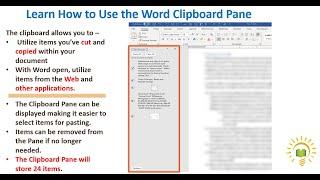 Word Clipboard Pane - Learn how to utilize its full power to reuse items in Word and other apps