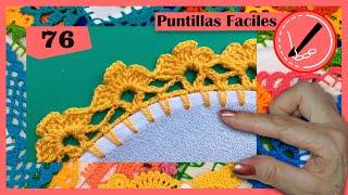 ‍️PUNTILLA FACIL A CROCHET PARA CARPETA O MANTEL ‍️ NUMERO 76