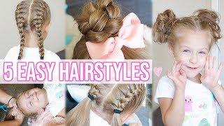 5 EASY HAIRSTYLES FOR LITTLE GIRLS  Back to School Hairstyles for Girls
