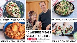 HEALTHY 10 MINUTE MEALS Cooking Show  Plant Based & Oil Free Vegan