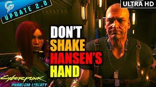 What Happens If V DOES NOTHING When Hansen Tries To Shake Hands  Cyberpunk 2077 PHANTOM LIBERTY