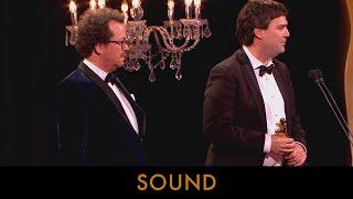 Aza Hand Alan Scully & Adrian Conway The Sparrow win Sound - IFTA Awards 2023