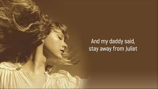 Taylor Swift - Love Story Taylors Version Lyrics