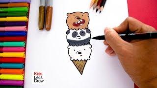 How to Draw and Color an Ice Cream of We Bare Bears