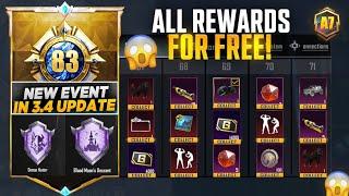 PUBG 3.4 NEW UPDATE ALL FREE REWARDS